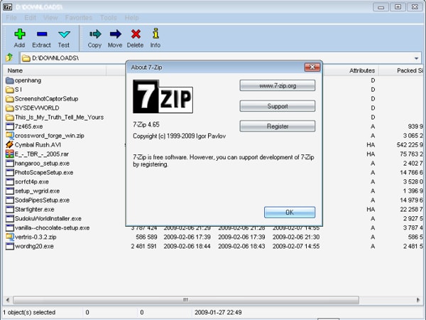 Phần mềm giải nén file 7-Zip