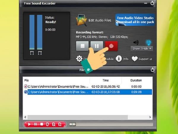Phần mềm Free Sound Recorder