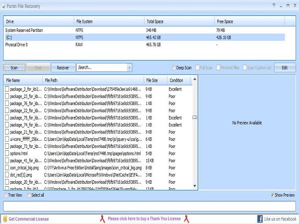 Phần mềm khôi phục dữ liệu Puran File Recovery