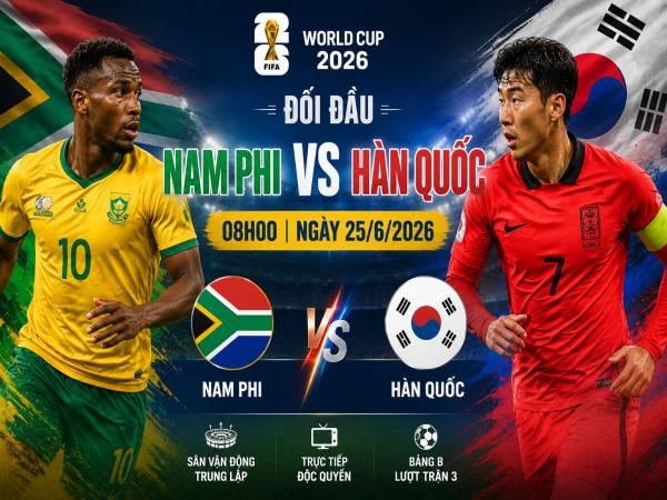 Thống kê về đối đầu Nam Phi đấu với Hàn Quốc ngày 25/6 chi tiết